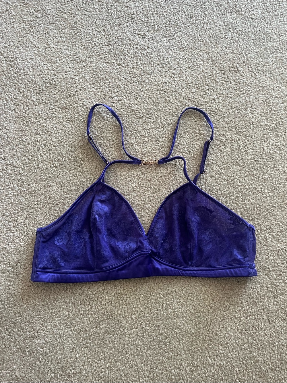 Savage X Fenty purple Lace Bralette feminine dainty sexy floral